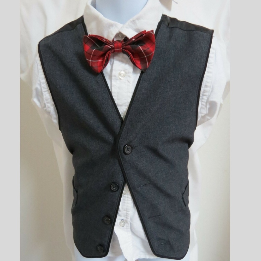 Sz 6 Gray Solid George Boys Poly #524 Suit Vest